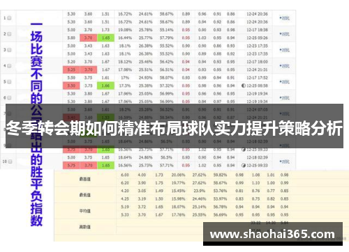 冬季转会期如何精准布局球队实力提升策略分析 冬季转会期如何精准布局球队实力提升策略分析